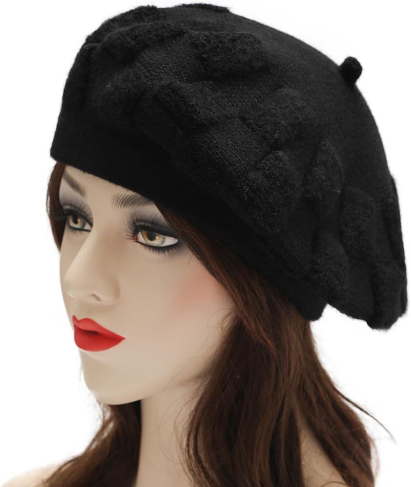 ZLYC French Beret hat, Reversible Solid Color Knit Warm Beret Cap for Womens Girls - Image 2
